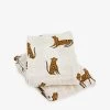 Liewood Lewis Animal-print Organic-cotton Muslin Cloths Pack Of Two