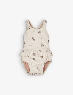 Liewood Amina Stripe-print Frill-waist Recycled-polyester Swimsuit 3 - 24 Months