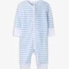 Stripe Zip-up Cotton Sleepsuit Newborn 0-24 Months