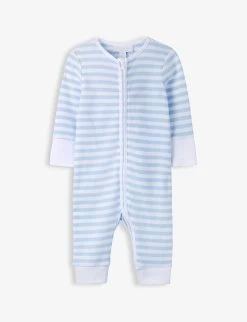Stripe Zip-up Cotton Sleepsuit Newborn 0-24 Months