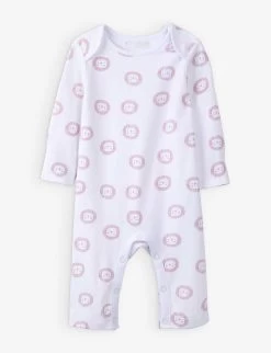 Lion-print Organic-cotton Romper 0-24 Months