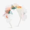 Meri-Meri Floral And Pom-pom Organza And Mesh Headband