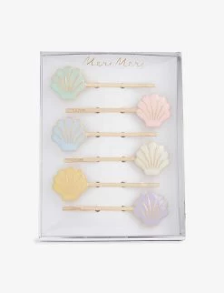 Meri-Meri Shell-embellished Enamel Hair Slides Set Of Six