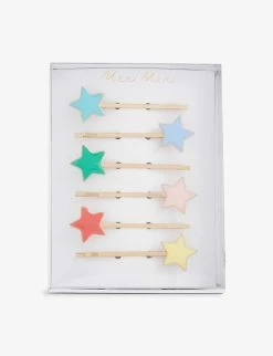 Meri-Meri Star-embellished Enamel Hair Slides Set Of Six