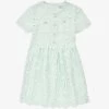 SELF PORTRAIT Floral-embroidered Rhinestone-embellished Lace Mini Dress 3-12 Years