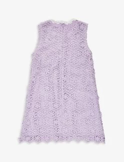 SELF PORTRAIT Contrast-panel Round-neckline Woven Dress 3-12 Years 5 SELF PORTRAIT Contrast-panel Round-neckline Woven Dress 3-12 Years -Kid Couture R04131124 LILAC ALT02