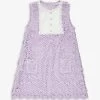 SELF PORTRAIT Contrast-panel Round-neckline Woven Dress 3-12 Years