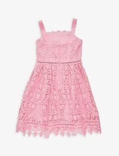 SELF PORTRAIT Azealea Sleeveless Lace Dress 3-12 Years -Kid Couture R04131125 PINK ALT02