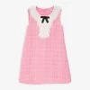 SELF PORTRAIT Tweed Bow-embellished Woven Mini Dress 3-12 Years