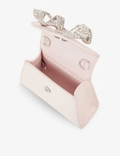 SELF PORTRAIT The Bow Diamanté-embellished Leather Cross-body Kids' Bag -Kid Couture R04131135 PINK ALT03