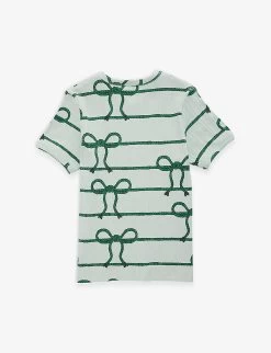 Mini Rodini Bow And Rope Graphic-print Stretch-cotton T-shirt 18 Months-11 Years -Kid Couture R04131138 GREEN ALT02