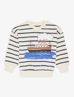 Mini Rodini Ferry-print Stripe-pattern Long-sleeve Cotton-jersey Sweatshirt 18 Months-11 Years
