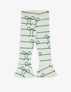 Mini Rodini Rope-print Flared-leg Stretch-cotton Leggings 18 Months-11 Years -Kid Couture R04131146 GREEN ALT02