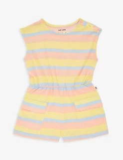Mini Rodini Stripe-pattern Sleeveless Cotton-jersey Playsuit 18 Months-11 Years