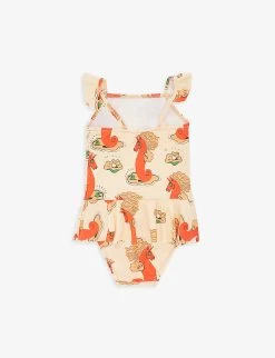 Mini Rodini Unicorn-print Ruffle-trim Stretch-woven Swimsuit 18 Months- 9 Years -Kid Couture R04131151 MULTI ALT02
