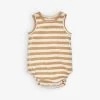 Striped Sleeveless Organic-cotton Body 0-2 Months