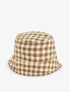 Gingham-print Organic-cotton Bucket Hat -Kid Couture R04131292 OLIVE ALT02