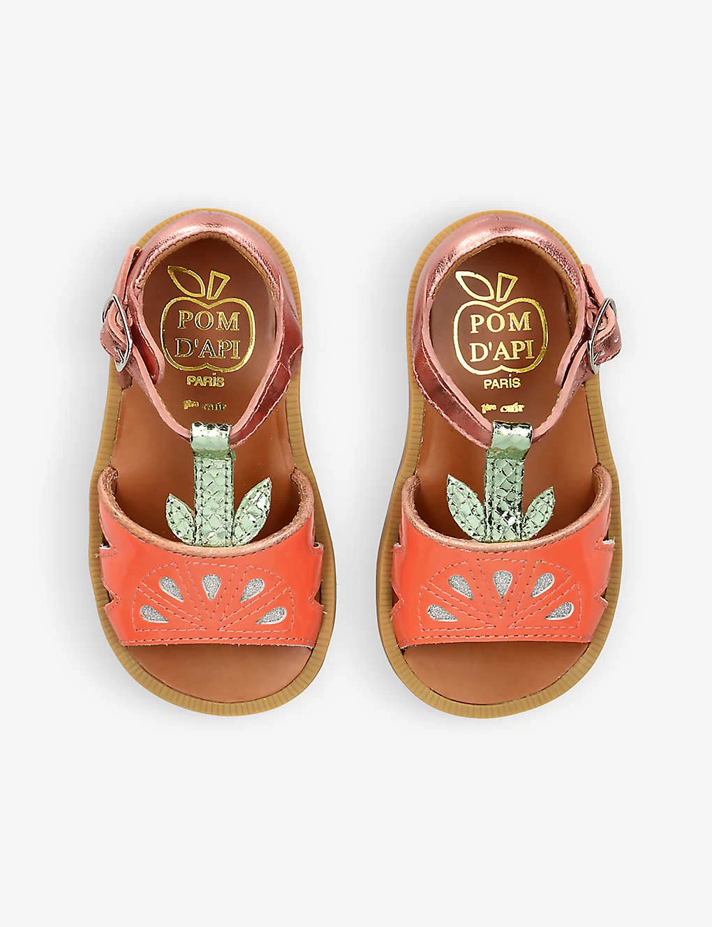 Pom D'Api Poppy Fruit Metallic-leather Sandals 6 Months-3 Years 2 Pom D'Api Poppy Fruit Metallic-leather Sandals 6 Months-3 Years - Image 2