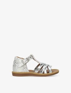 Pom D'Api Poppy Back Neptune Metallic-strap Faux-leather Sandals 6 Months-3 Years