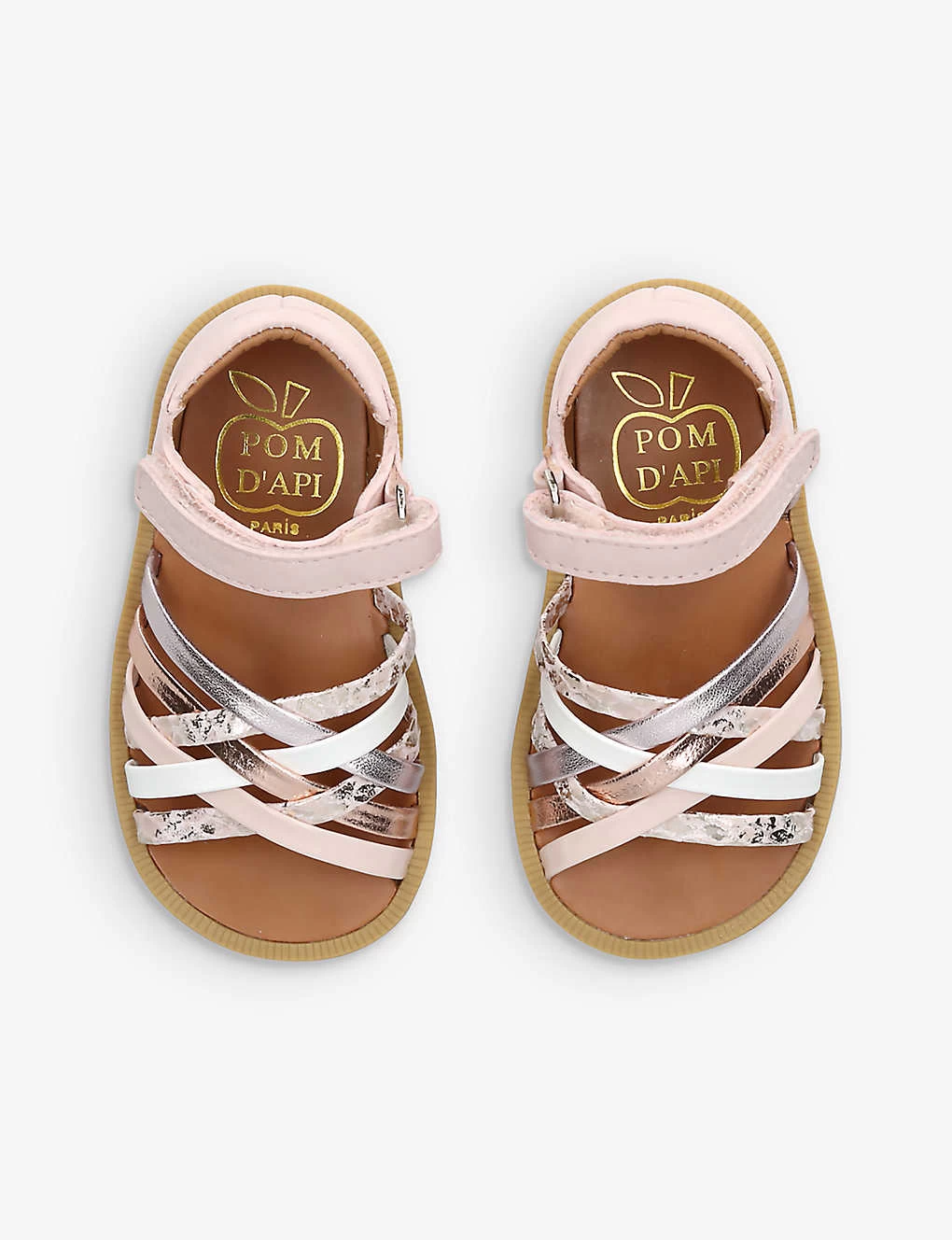 Pom D'Api Poppy Lux Metallic-strap Faux-leather Sandals 6 Months-3 Years 2 Pom D'Api Poppy Lux Metallic-strap Faux-leather Sandals 6 Months-3 Years - Image 2