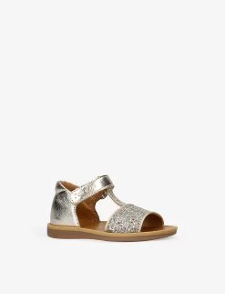Pom D'Api Poppy Tao Glitter-sequin Faux-leather Sandals 6 Months-3 Years -Kid Couture R04132331 GOLD ALT02