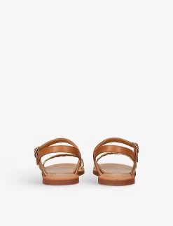 Pom D'Api Plaguette Ferns Metallic-glittered Strap Faux-leather Sandals 6-7 Years -Kid Couture R04132336 CAMEL ALT03