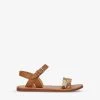 Pom D'Api Plaguette Ferns Metallic-glittered Strap Faux-leather Sandals 6-7 Years