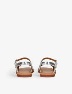 Pom D'Api Plagette Lili Metallic-leather Sandals 3-5 Years -Kid Couture R04132339 SILVERCOM ALT03