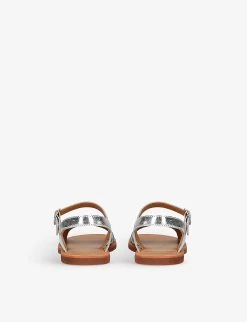 Pom D'Api Plagette Lili Metallic-leather Sandals 6-7 Years -Kid Couture R04132340 SILVERCOM ALT03
