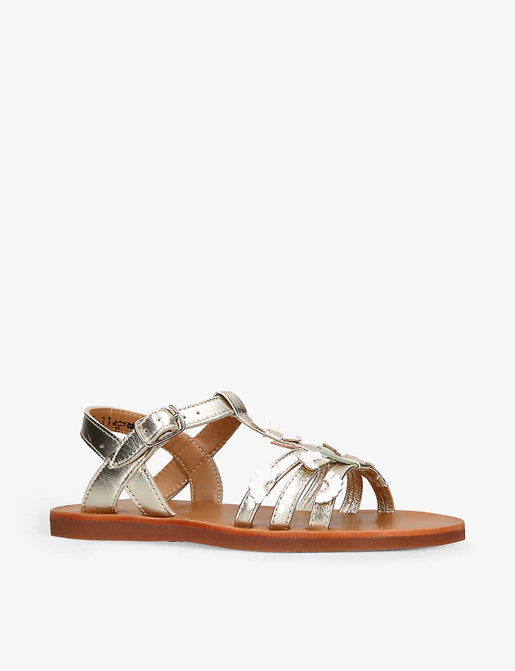 Pom D'Api Plagette Multi-daisy Metallic-leather Sandals 7-8 Years 3 Pom D'Api Plagette Multi-daisy Metallic-leather Sandals 7-8 Years - Image 3