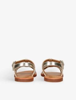 Pom D'Api Plagette Multi-daisy Metallic-leather Sandals 7-8 Years 7 Pom D'Api Plagette Multi-daisy Metallic-leather Sandals 7-8 Years -Kid Couture R04132349 GOLD ALT03