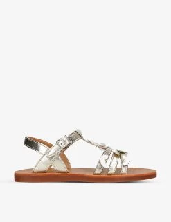 Pom D'Api Plagette Multi-daisy Metallic-leather Sandals 7-8 Years