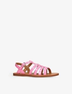 Pom D'Api Plagette Multi-strap Patent-leather Sandals 9-10 Years -Kid Couture R04132355 PINK ALT02