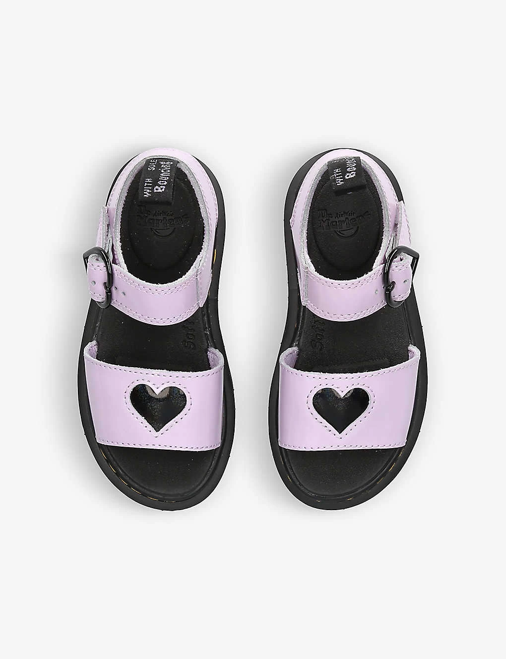 Dr. Martens Marlowe Heart-strap Metallic-leather Sandals 6-9 Years 2 Dr. Martens Marlowe Heart-strap Metallic-leather Sandals 6-9 Years - Image 2