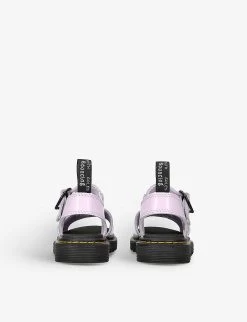 Dr. Martens Marlowe Heart-strap Metallic-leather Sandals 6-9 Years 7 Dr. Martens Marlowe Heart-strap Metallic-leather Sandals 6-9 Years -Kid Couture R04133935 LILAC ALT03