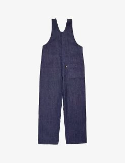Patch-pocket Organic-cotton Denim Dungarees 1-10 Years -Kid Couture R04134110 INDIGO ALT02