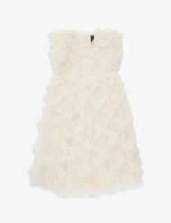 Ruffle-trim Flared-hem Recycled-polyester Dress 4-10 Years