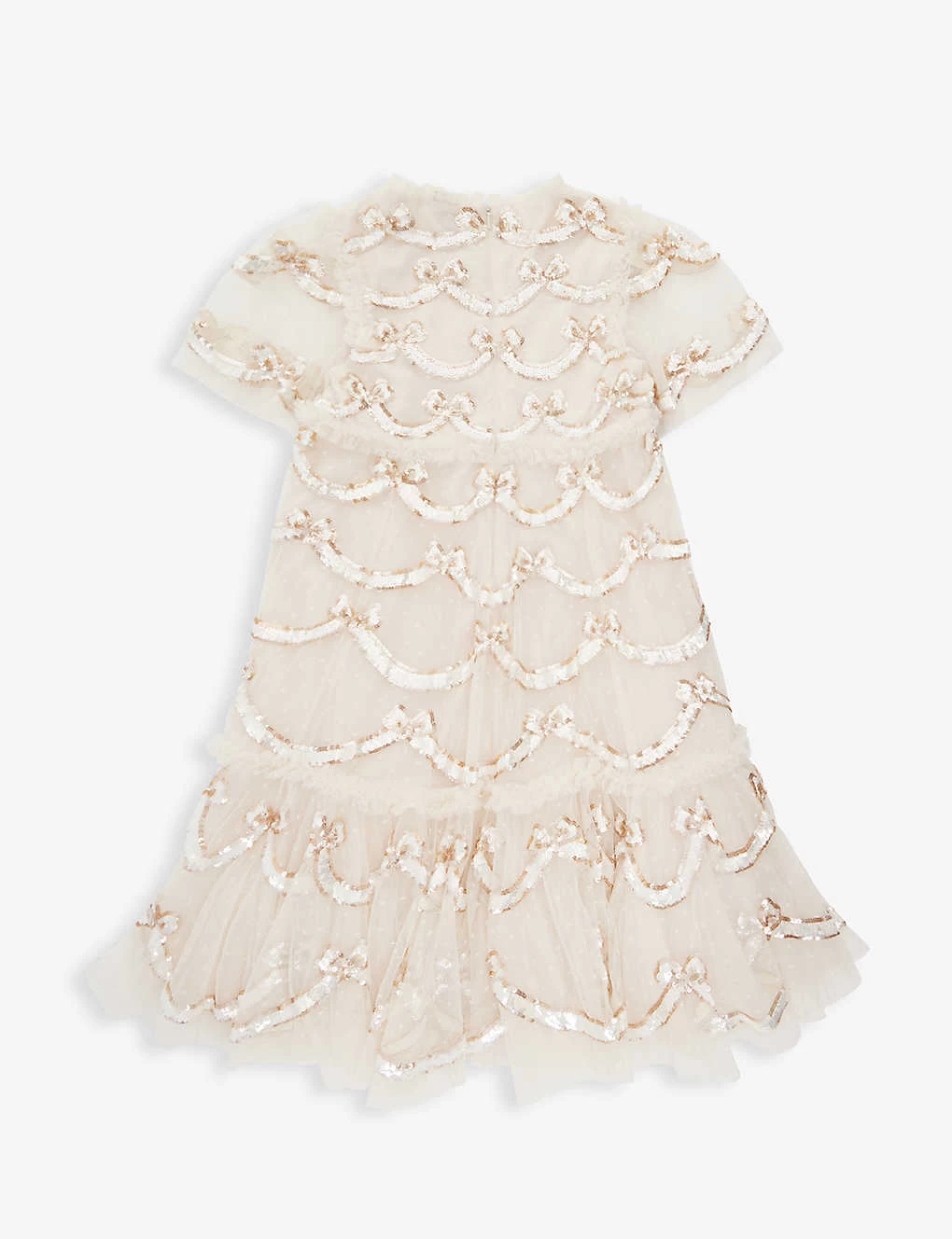 Sequin-embellished Ruffle-trim Recycled-polyester Dress 4-10 Years 3 Sequin-embellished Ruffle-trim Recycled-polyester Dress 4-10 Years - Image 3