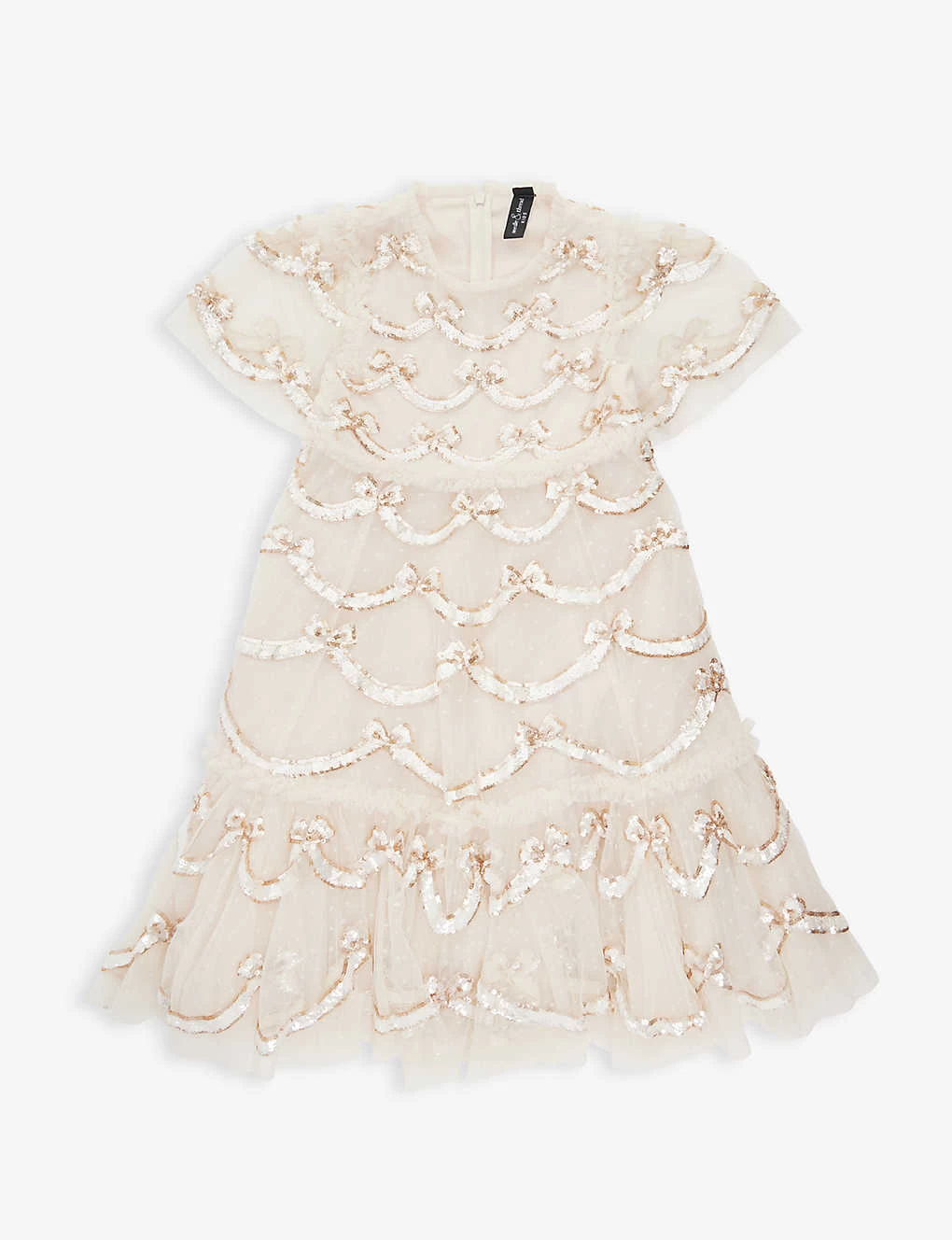 Sequin-embellished Ruffle-trim Recycled-polyester Dress 4-10 Years 1 Sequin-embellished Ruffle-trim Recycled-polyester Dress 4-10 Years