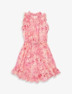 Zimmermann Floral-print Ruffle-hem Cotton-poplin Dress 4-12 Years