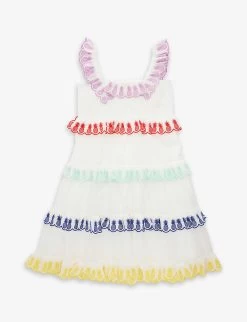 Zimmermann Frilled-shoulder Smock-top Cotton-poplin A-line Mini Dress 6-12 Years -Kid Couture R04135660 MULTI ALT02