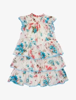 Zimmermann Halycon Floral-pattern Cotton-poplin Dress 4-12 Years