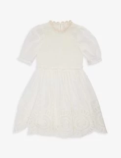 Zimmermann Halycon Embroidered Cotton-poplin Dress 8-12 Years