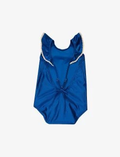 Zimmermann Halcyon Bow-embellished Swimsuit -Kid Couture R04135666 DUSTYBLUE ALT02