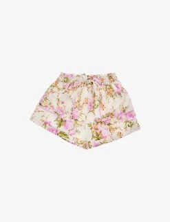 Zimmermann Halycon Floral-pattern Cotton Shorts 4-12 Years