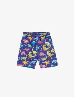 Vibrant Dino-print Shell Swim Shorts 1-13 Years -Kid Couture R04136349 PURPLE ALT02