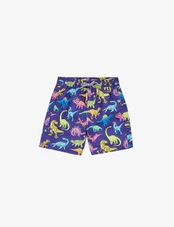 Vibrant Dino-print Shell Swim Shorts 1-13 Years