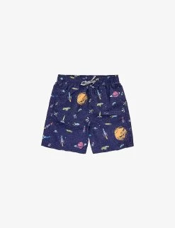 Rockets-print Shell Swim Shorts 1-13 Years