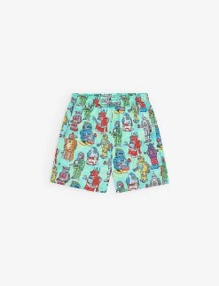 Robots-print Shell Swim Shorts 1-13 Years
