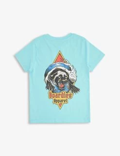 Panther-print Cotton-jersey T-shirt 3-14 Years -Kid Couture R04136369 BLUE ALT02